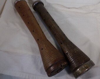 Antique textile wood spindles