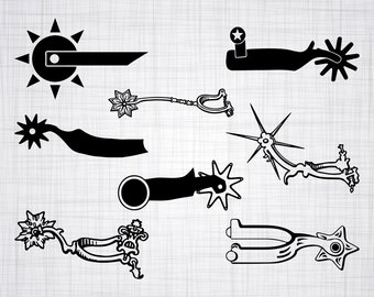 Spurs SVG Bundle, Cowboy Svg, Spurs SVG, Spurs Clipart, Spurs Cut Files For Silhouette, Files for Cricut, Spurs Vector, Dxf, Png, Eps, Decal