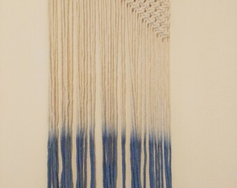 Dip dye ombre effect macrame wall hanging