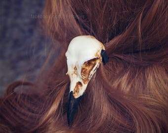 Crow Skull replica hair tie elastic headband