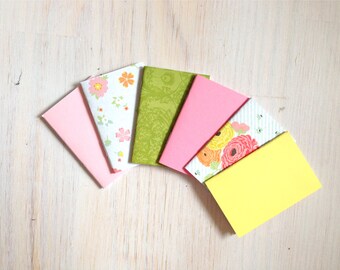 Notebooks: 6 Tiny Journal Set, Pink, Floral, Wedding, Favors, Small Notebooks, For Her, For Him, Gift, Unique, Mini Journals, Party, T024