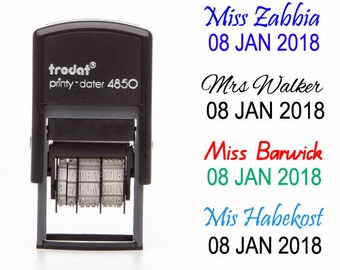 personalized name stamp signature stamp teacher stamp date stamp name stamp teacher christmas gifts stamp