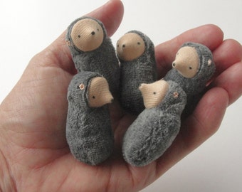 Small mole ornament waldorf toy nature table miniature mole MOL1