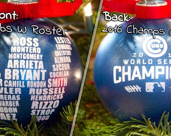2016 Cubs W Ornament 4", World Series Champions, MLB, Wrigley Field, Fly The W, Christmas Ornament, Chicago Cubs Roster