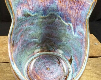 Purple Ceramic Spoon Rest, Pottery Spoon Rest, Upright Spoon Rest, Ceramic Spoon Rest, Kitchen Spoon Rest