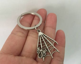 Spider web keychain, Spider web gifts key ring