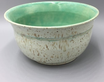 Speckled Stoneware Bowl in Robin's Egg Blue and Turquoise Glaze, Stoneware Pottery, Pottery Handmade Gifts, Ceramics with Specks