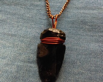 Black Obsidian Arrowhead Necklace