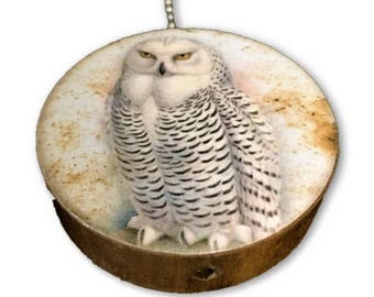 White Owl 2 Round Wood Fan / Light Pull
