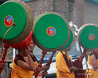 DRUMS Tibetan PERCUSSION instrument music percussion Buddhist meditation ceremony temple 70 cm drums