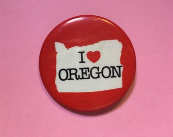 i heart oregon pinback button