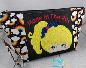 Made In The 80s Rainbow Brite - Knitting Project Bag - Crochet Bag