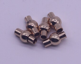 5 pcs Pinky Gold Plated Magnetic Barrel Clasps - 3mm Magnetic Clasp - Magnetic Clasp - Cord Clasp - Barrel Clasp - 3mm Cord Clasp