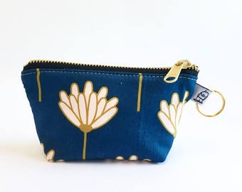 Charlie Change Purse, Change Purse, Zippered Pouch, Zippered Handbag, Fabric Accessories, Accessories, Cosmetic Bag,lotus