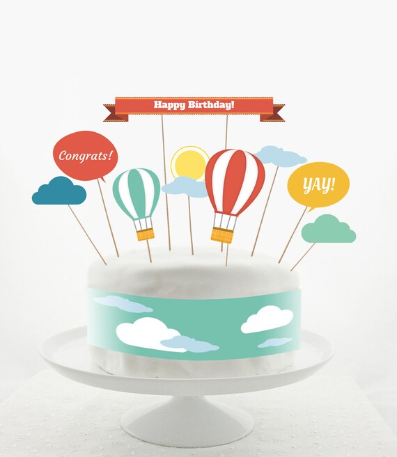 It is a picture of Gutsy Happy Birthday Cake Topper Printable This is an image of Gutsy Happy Birthday Cake Topper Printable