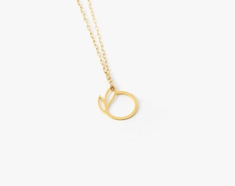 Peach Necklace, Gold Charm Necklace, Delicate necklace, Stocking Stuffers for Women, Necklace Cards, Christmas Card Necklace, Holiday Card