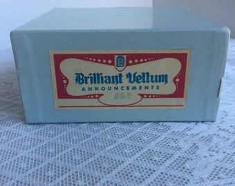 Brilliant Vellum Stationery / Vintage Wedding Thank You Cards and Envelopes / Boxed Stationery Set