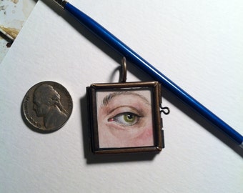 Lover's Eye Miniature Painting 18th 19th c. Century