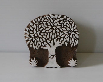 Tree Stamp - Hand Carved Wood Block Printing Stamp - India - Design 2
