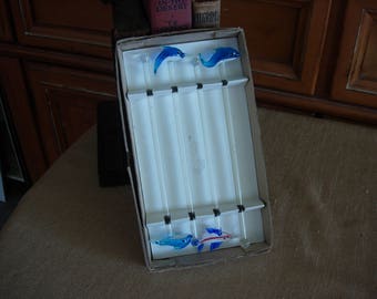 Hand Blown Glass Swizzle Sticks Fish motif
