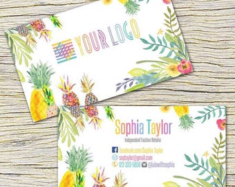 Pineapple Business Cards, Fast Free Personalization and Change, Digital Business Cards,Home Office Business Card,Mandala Business card