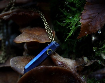 Titanium Quartz Moon Crystal Necklace