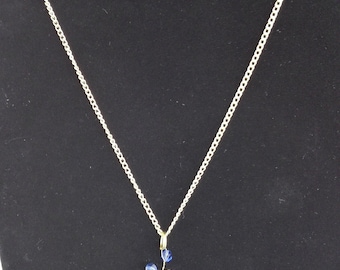 Green Aventurine, Rose Quartz, Faceted Glass and Blue and Green Crystal Chain Necklace