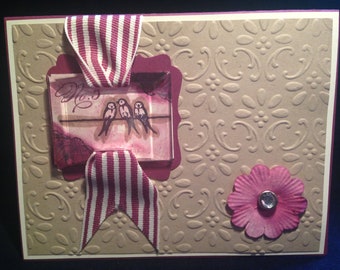 Beautiful singing birds greeting card