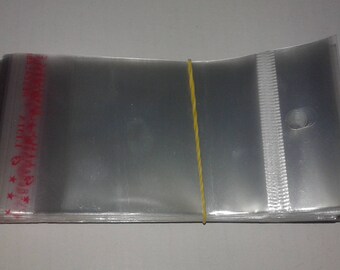 plastic bags, adhesive bag, sachet packaging bag for beads, 200 self adhesive bags clear plastic about 10x5cm