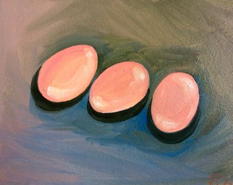 Eggs- original oil painting impressionistic on Arches oil paper