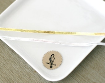Silver or Gold Metallic Lame ribbon twine 1/8"