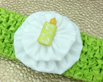 Yellow Green Birthday Candle Crochet Children's Headband