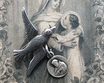 Vintage French Saint Esprit Holy Ghost Dove Brooch