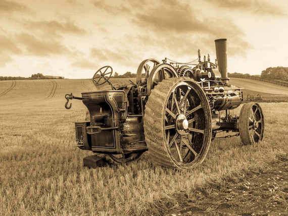 AGE OF STEAM. Sepia Toned Print, Dorset Picture, Blandford Art, Steam Engine Print, Photographic Print.