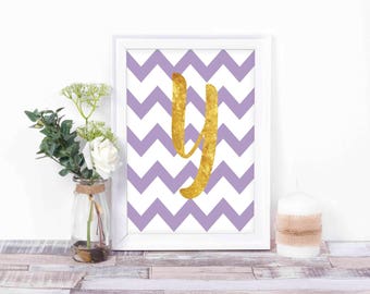 Script Letters - - Personalized Gift - Printable Signs - Instant Download - Monogram Y Print - Monogram Sign - Typography