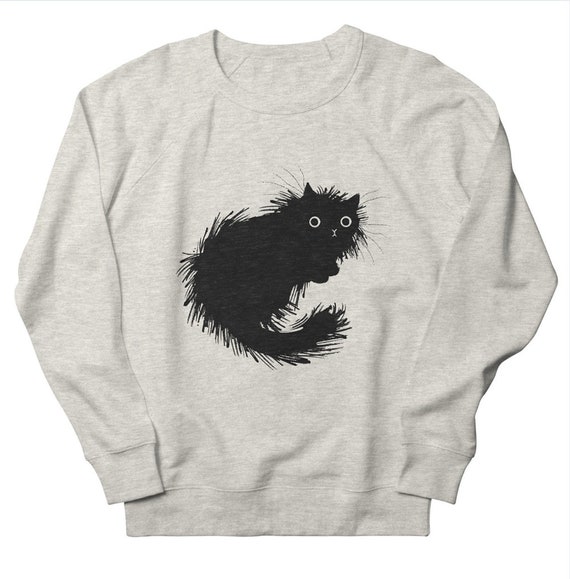 Moggy - Men's / Women's Sweatshirt - Heather Oatmeal by Oliver Lake - iOTA iLLUSTRATiON