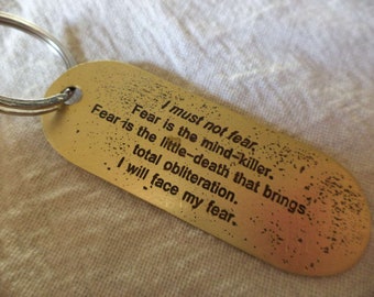 Dune Inspired Keychain Litany against Fear