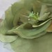 Great vintage 60s70s green flower,Antique flowers,Millinery flower,Huge green rose,great green veil and satin rose,art-craft flower,milliner