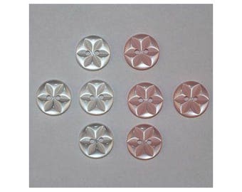 40 x buttons basic 14 mm Star 2 holes set B *-000833