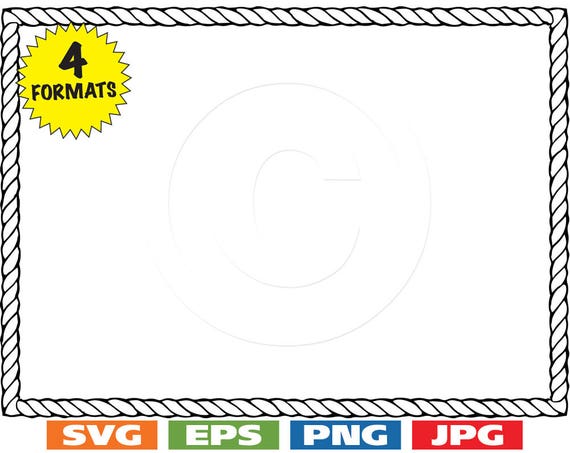 Rectangle Rope Border with Square Corners svg cutting file