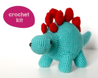 Stanley the Stegosaurus Dinosaur Crochet Kit. DIY Toy Crochet Kit.