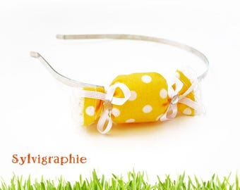 Yellow sweet fabric headband