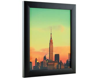Craig Frames, 11x14 Inch Modern Black Picture Frame, Contemporary 1" Wide (1WB3BK1114)