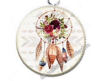 Ethnic Dreamcatcher av31 flowers resin pendant cabochon