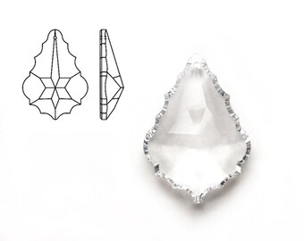 2pcs Swarovski Crystal 6091 / 8901 Baroque 38mm Pendeloque Pendant in Clear