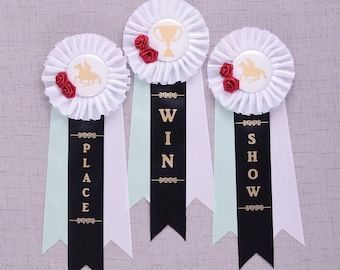 Kentucky Derby Party Rosette Ribbons, Kentucky Derby Decorations, Derby Shower Decorations, Derby Horse Ribbons, Custom Rosette Award