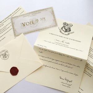 PACK Sceau Cire - Lettre d'admission personnalisée à Poudlard - inspiré Harry Potter - Cadeau Potterhead, billet Poudlard Express