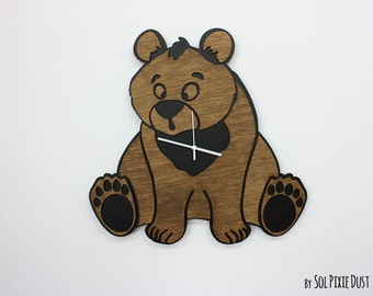 Cute bear - Wooden Wall Clock