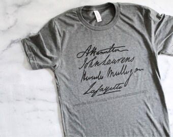 Hamilton shirt, Hamilton, Alexander Hamilton, John Laurens, Hercules Mulligan, Lafayette, history, american revolution, HamilSquad, Laurens