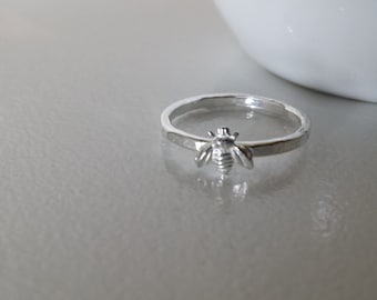 Sterling Silver Tiny Bee Ring